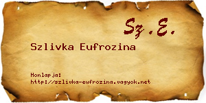 Szlivka Eufrozina névjegykártya